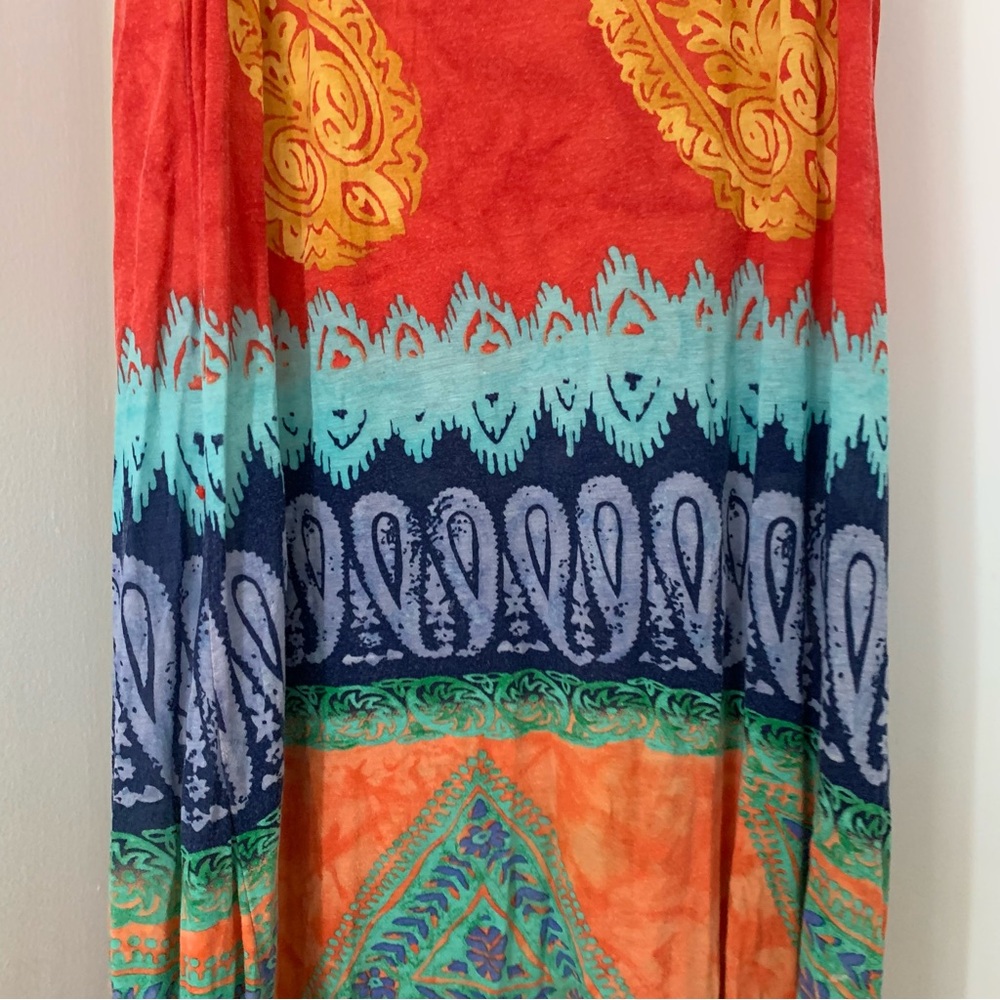 Ralph Lauren Orange Paisley Maxi Long Dress - Picture 2 of 6